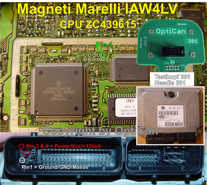 Magneti Marelli IAW 4LV (Volkswagen) pinout diagram 1